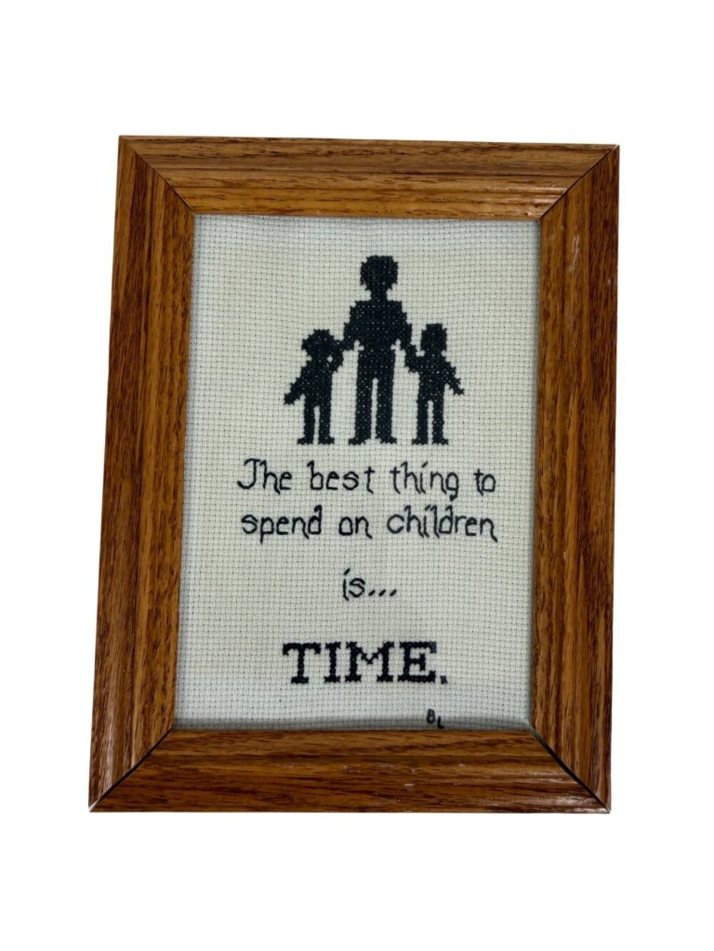 Framed Cross-Stitch Wall Art The Best Thing To Spend On Children Is Time Framed